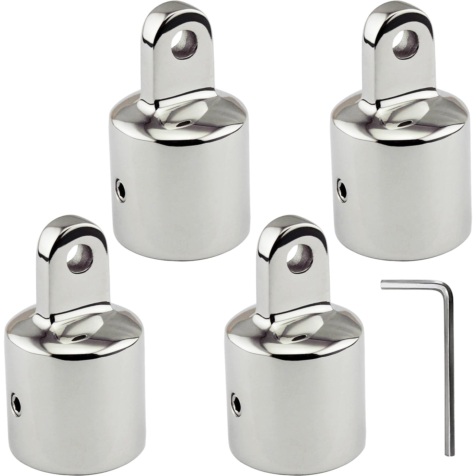 Photo 1 of YANYUCB Bimini Top Eye End Cap Boat Bimini Top Fittings Stainless Steel 316 Bimini Top Hardware with L Shape Hex Key (1 inch, 4 Pack)