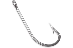 OROOTL Stainless Steel Saltwater Fishing Hooks - 50pcs 34007 O'shaughnessy Hooks Forged Long Shank J Fishing Hooks Extra Strong Metal Fish Hooks Size 1/0-10/0