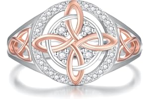 HONGZHUAN JEWELRY Witches Knot Ring Sterling Silver Anillo Nudo de Bruja Plata 925 Original Celtic Knot Jewelry Gifts for Women