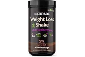 Naturade Plant-Based Weight Loss Shake, 25g Protein, 6g Dietary Fiber, Gluten & Soy Free – Chocolate Fudge 18 Servings