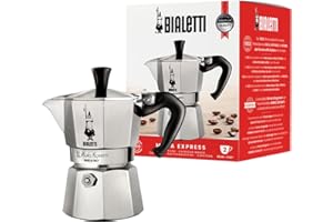 Bialetti Moka Express Export Espresso Maker,90 ml, Silver