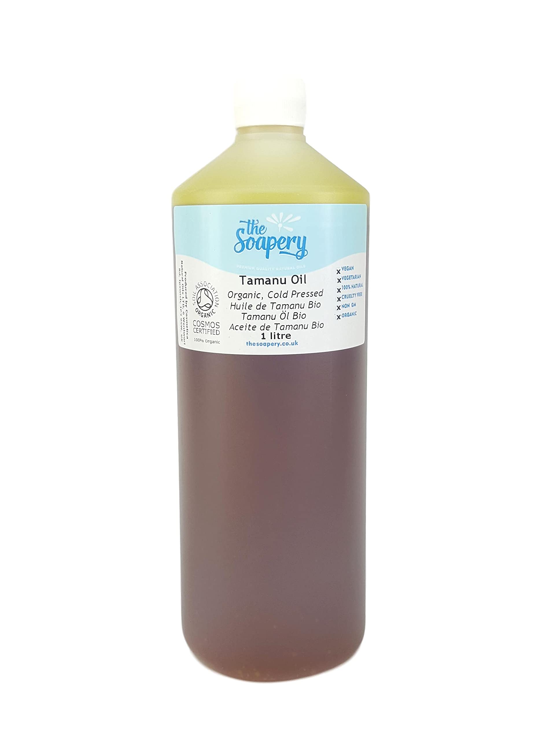Tamanu Oil 1 litre - Cold Pressed Certified Organic by the Soil Association 100% Pure and Natural