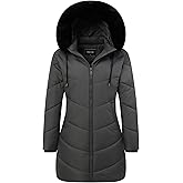 PEAKIXUS Women's Waterproof Winter Warm Down Coat | Windproof Puffer Jacket with Detachable Hood for Hiking, Travel & Commute