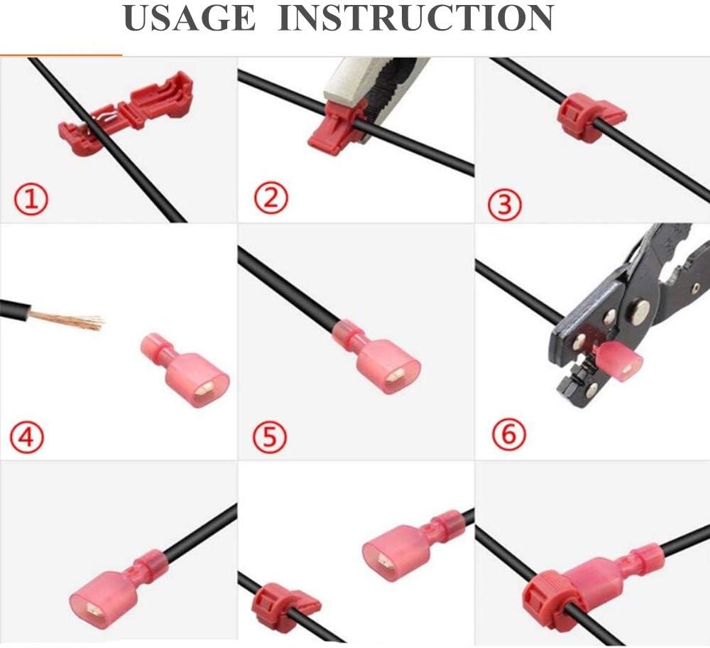 Upgraded 120 PCS T-Tap Wire Connectors, Self-Stripping Quick Splice Electrical Wire Terminals, Insulated Male Quick Disconnect Spade Terminals Assortment Kit with Storage Case-60 Pairs: Home Improvement