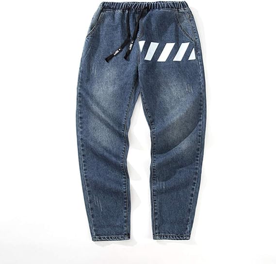 Amazon Lasher メンズ デニムパンツ プリント カジュアル ジーンズ ジーパン ロングパンツ 九分丈 おしゃれ トレンド ボトムス 大きいサイズ ジーンズ 通販