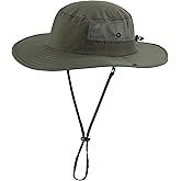 Home Prefer UPF50+ Mens Sun Hat Wide Brim Womens UV Protection Beach Bucket Hat for Fishing Hiking Snap Up Cowboy Hat