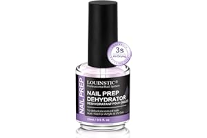 LOUINSTIC Acid-Free Nail Dehydrator 15ml – Fast Air-Dry Nail Prep for Acrylic, UV Gel & Gel Polish. Hema-Free Dehydrator Base Coat, No Burn, Low-Odor. Salon & DIY Use