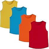 Juephe 4 Pack Boys/Kids/Teens Quick Dry Tank Tops Mesh Moisture Wicking Athletic Performance Sleeveless Shirts(Age 4-18Y)