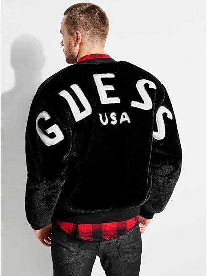 guess fur bomber jacket