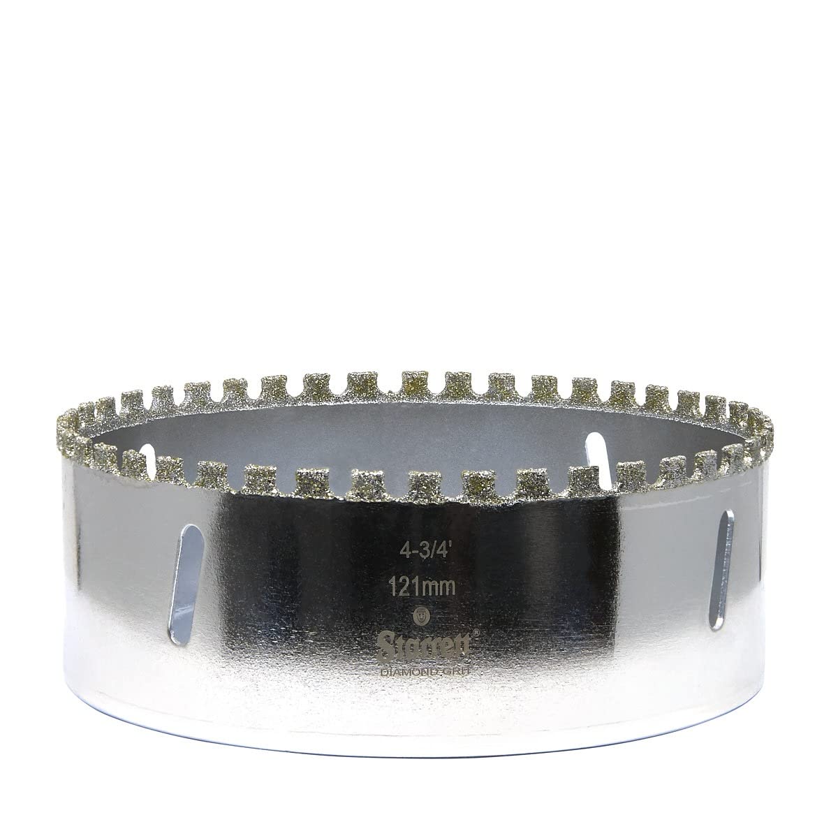 Starrett Diamond Grit Hole Saw - D0434 Ceramic and Tile Drill Cutter - For Brick Glass Marble Slate Stone Porcelain - 121mm (4.3/4 inch)