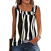 GUNEST Womens Summer Tank Tops Square Neck Sleeveless Buttons Casual Dressy Tunics Basic Business Work T Shirts Blouses