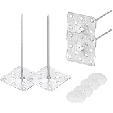 PATIKIL Perforated Insulation Pins 2 Inch 80Pcs 0.8 Inch Washers Aluminum | Insulation Stick Pins Round Insulation Hangers for Foam Board Wall Floor Ceiling
