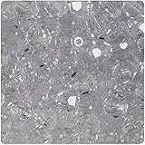 BEADTIN Crystal Clear Transparent 12mm Faceted Round Craft Beads (150pc)