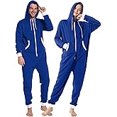 Laahoem Unisex Adult Pajamas Hooded Men Women Jumpsuit Zip Sportwear
