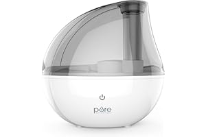 Pure Enrichment MistAire Silver Ultrasonic Cool Mist Humidifier for Bedroom, Office, Nursery & Indoor Plants - Lasts Up to 25 Hours, Whisper-Quiet Operation, Optional Night Light, & Auto Shut-Off