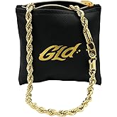 GLD Rope Chain - Gold-Plated Rope Chain with Exclusive Storage Travel Pouch - Snatch-Proof Clasp, Sweat-Proof and Fade-Resistant - Lifetime Quality, Designed in Miami