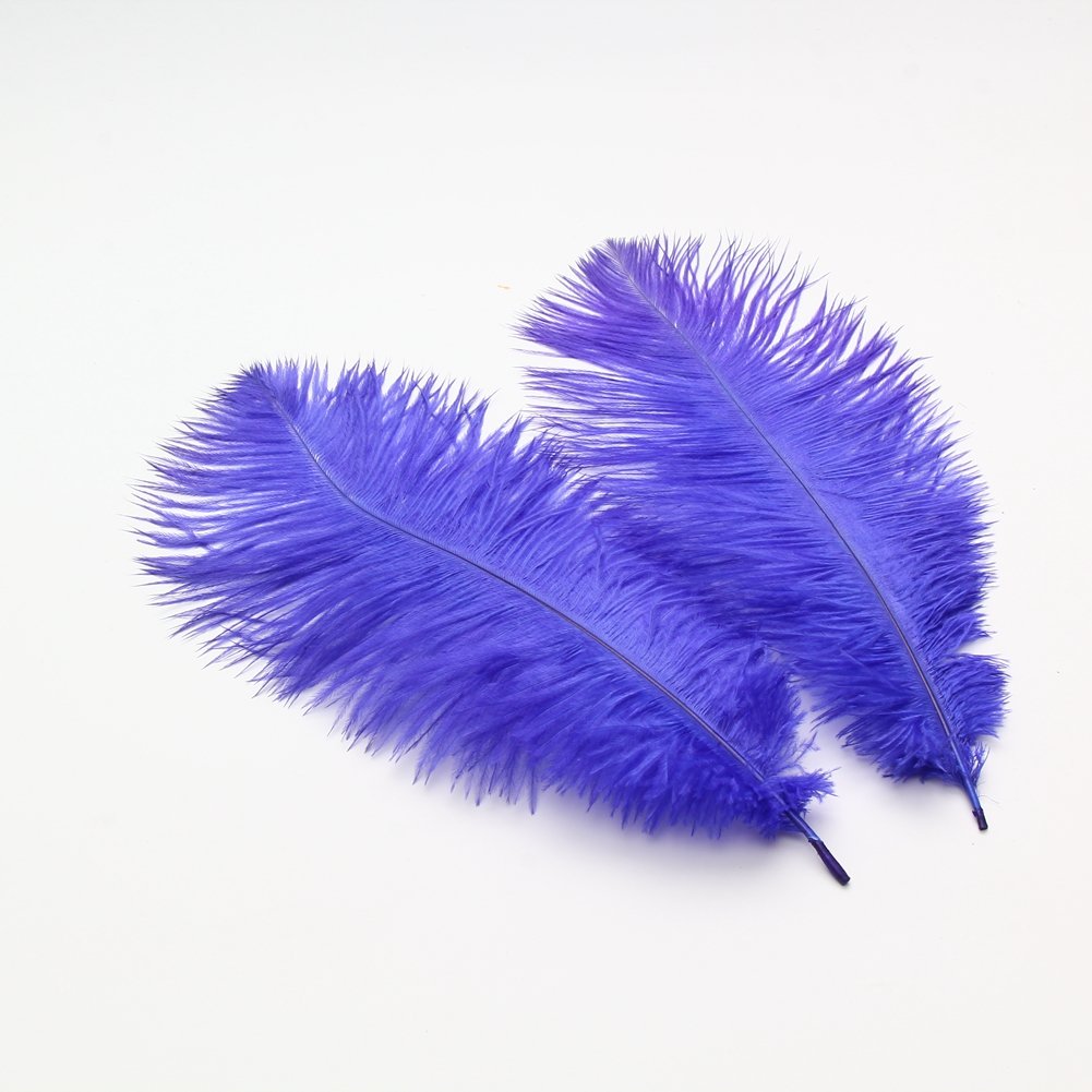 Sowder 14-16inch(35-40cm) Ostrich Feathers Plume for Wedding Centerpieces Home Decoration Pack of 10pcs(royal blue)