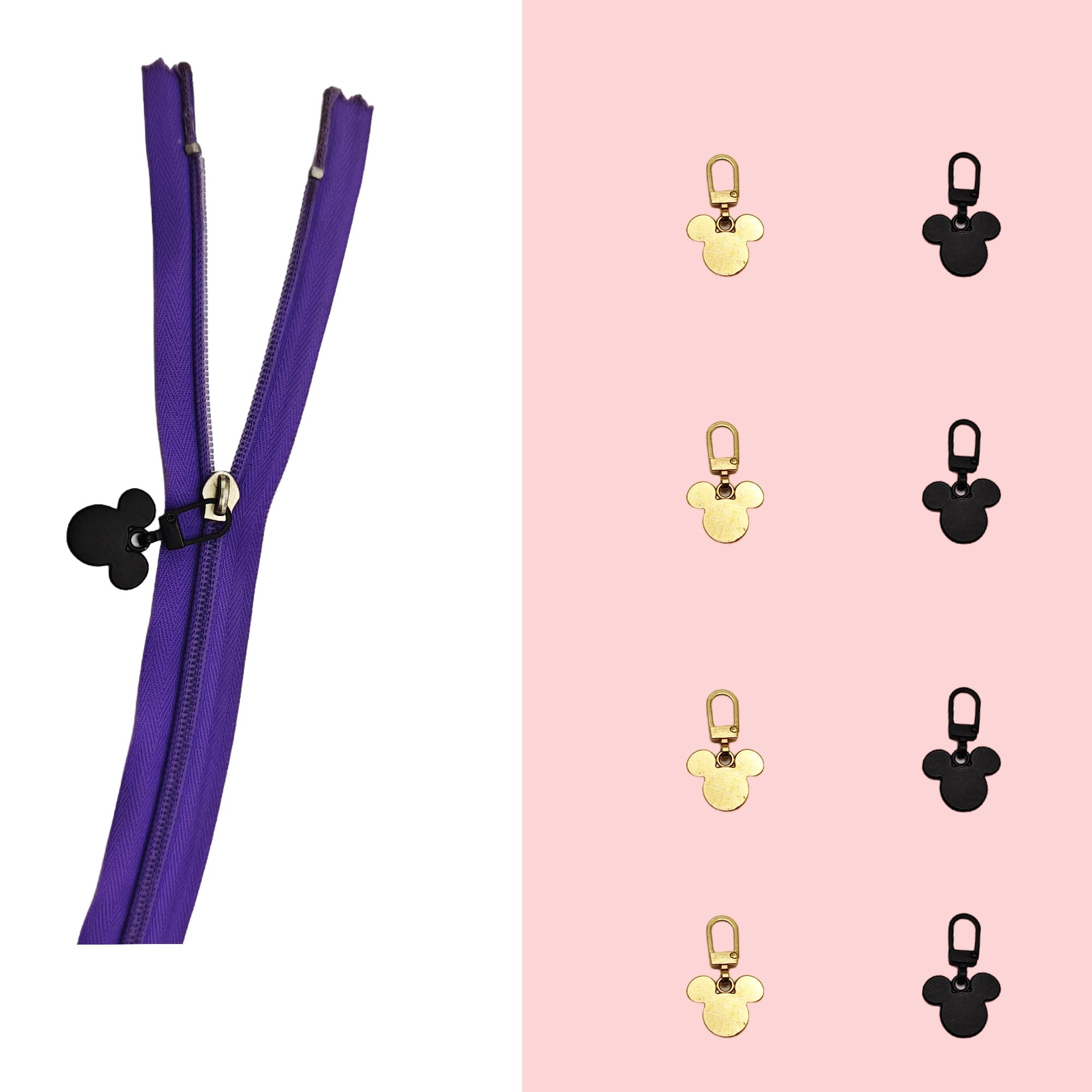 Photo 1 of 10 Pack Metal Mouse Zipper Pull for Jacket Purse Bag Amusement Parks Cruise Mouse Zipper Keychain Mini Mouse Purse Charm