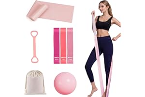 OHKANKI Accessory for Pilates Board with Resistance Bands, Pilates Sets, Pilates Ball Pilates Reformer Set 5 in 1Multifunctional Exercise Pilates Essentials Kit for Women