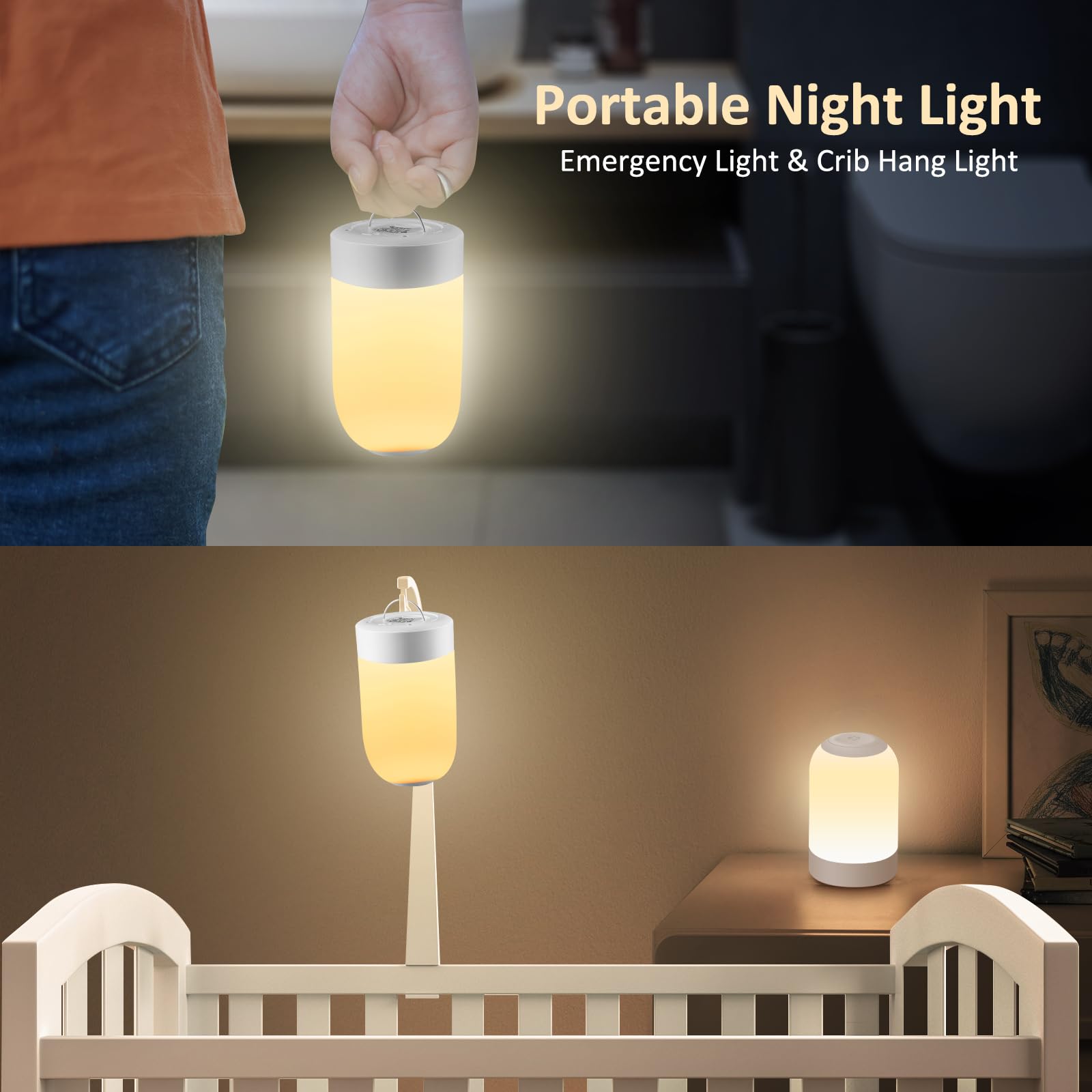 G Keni Baby Night Light, Touch Bedside Table Lamp, Timer & RGB Mode, Dimmable Small Lamp for Bedrooom, USB Rechargeable Battery Smart Night Lamp for Nightstand