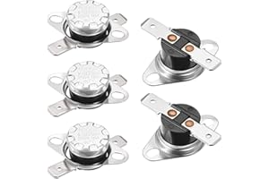 uxcell KSD301 Thermostat 80°C/176°F 10A Normally Closed N.C Adjust Snap Disc Temperature Switch for Microwave,Oven,Coffee Makers 5pcs,Bakelite Material