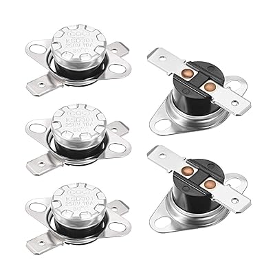 uxcell KSD301 Thermostat 80&deg;C/176&deg;F 10A Normally Closed N.C Snap Disc Limit Control Switch Microwave Thermostat Thermal Switch 5pcs