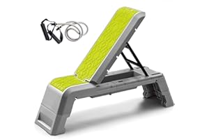 leikefitness Multifunctional Aerobic Deck with Cord Workout Platform Adjustable Dumbbell Bench Weight Bench Professional Fitness Equipment for Home Gym