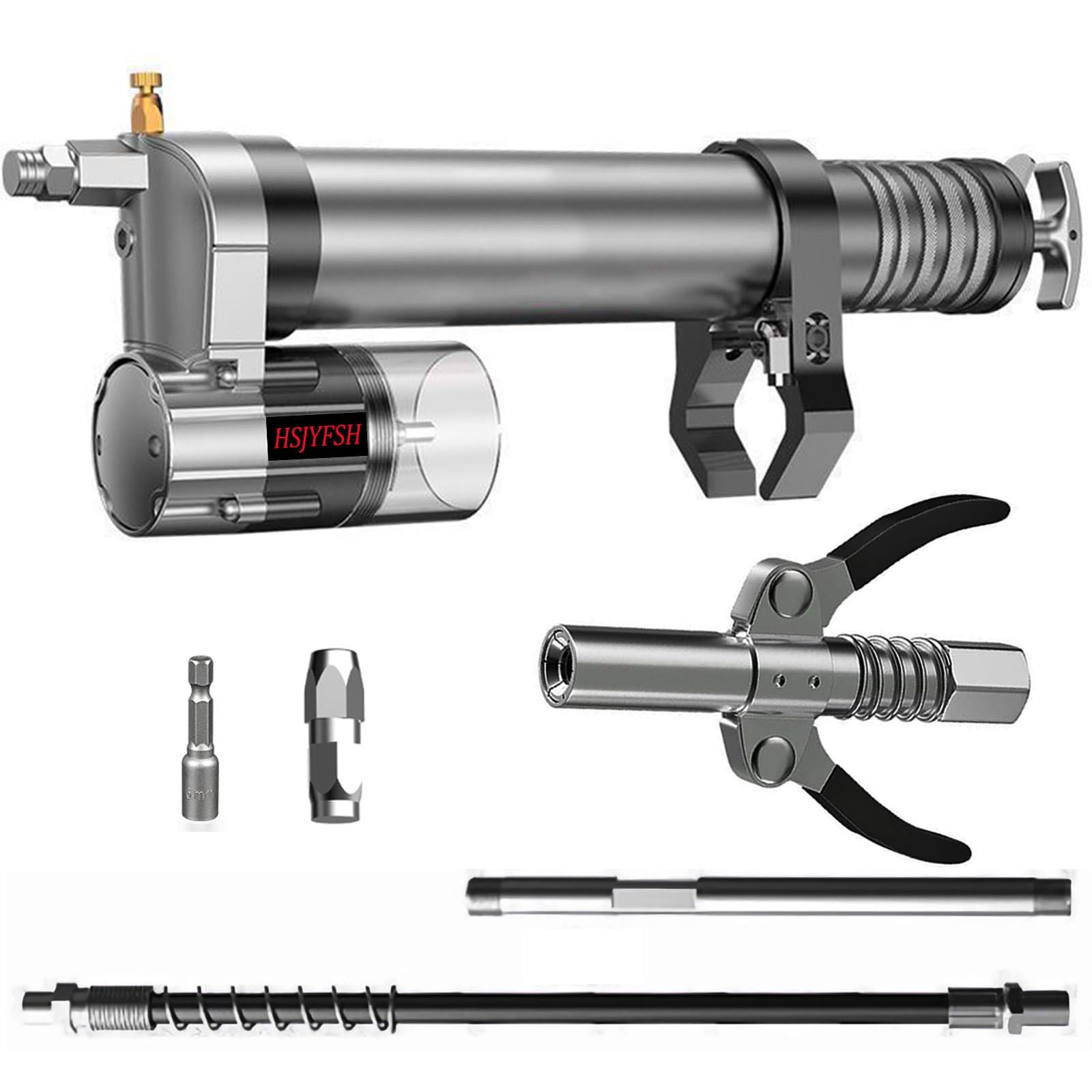 HSJYFSH Grease Gun Adapter,Convert Pneumatic Tool, Cordless Drills and Impact Drivers into Electric Grease Gun，Universal Conversion Gun Head with Grease Gun Coupler