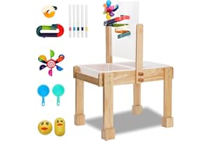 benut Sand and Water Table for Toddlers,5 in 1 Kids Wooden Sensory Activity Table with 2 Storage Boxes,Acrylic Drawing Board,Spiral Water Slide and Suction Cup Windmill,Beach Digging Accessories