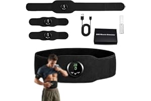 Muscle Fitness AB Belt, 12 Modes & 19 Intensity, Firming & Strengthening Workout Equipment for Abs, Arms, Suitable for Fitnes