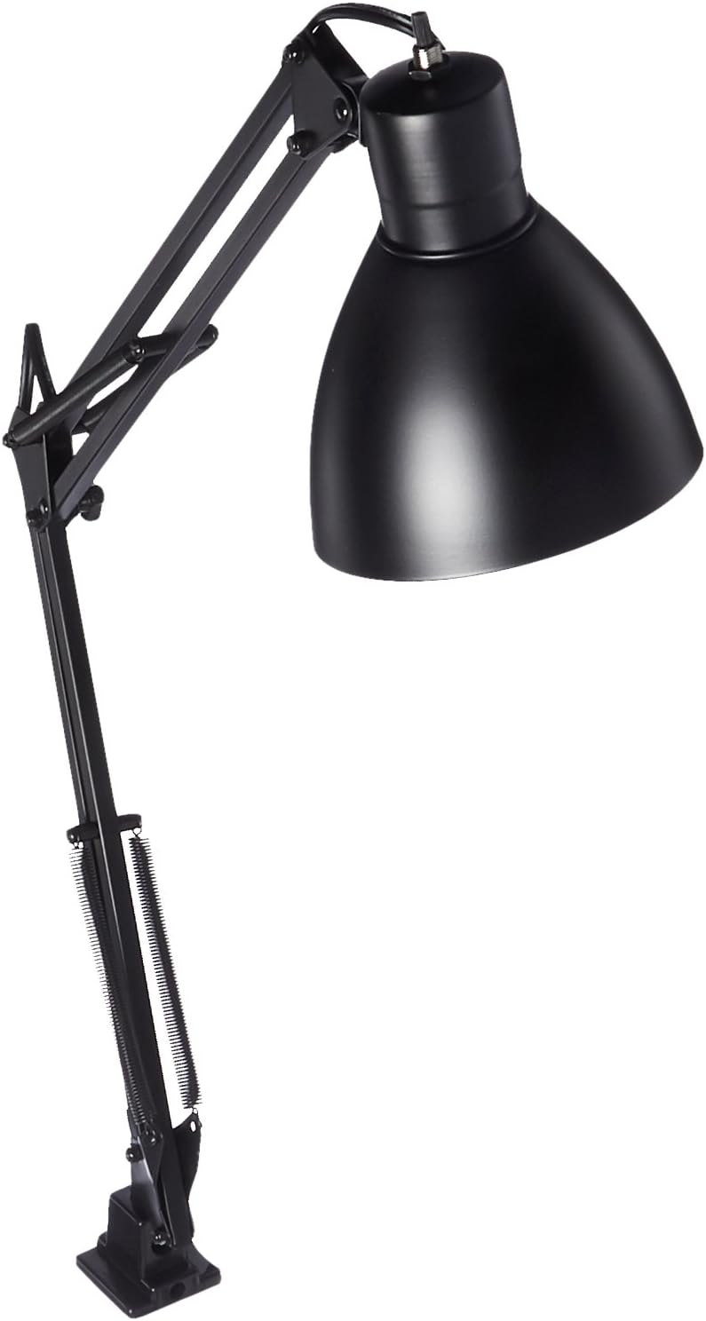 Meijer Task Lamp at Home Swing Arm Clip Metal, 34" x 5" x 2", Dark Brown