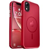 MOCCA Strong Magnetic for iPhone XR Phone Case, [Compatible with Magsafe][Mil-Grade Drop Protection] Slim Thin Translucent Matte Protective Cover Case for iPhone XR Case 6.1'', Red