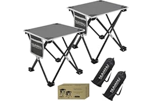 NUMANU Portable Camping Stool 2-Pack & Carry Bags, Foldable Travel Seat or Retractable Foot Rest for Outdoors, Portable Foldi