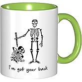 LINKEQICHE Funny Mug I'Ve Got Your Back Support Help Frienship Coffee Mugs Inspirational Gifts And Sarcasm Internal And Handle Green 11Oz Mug