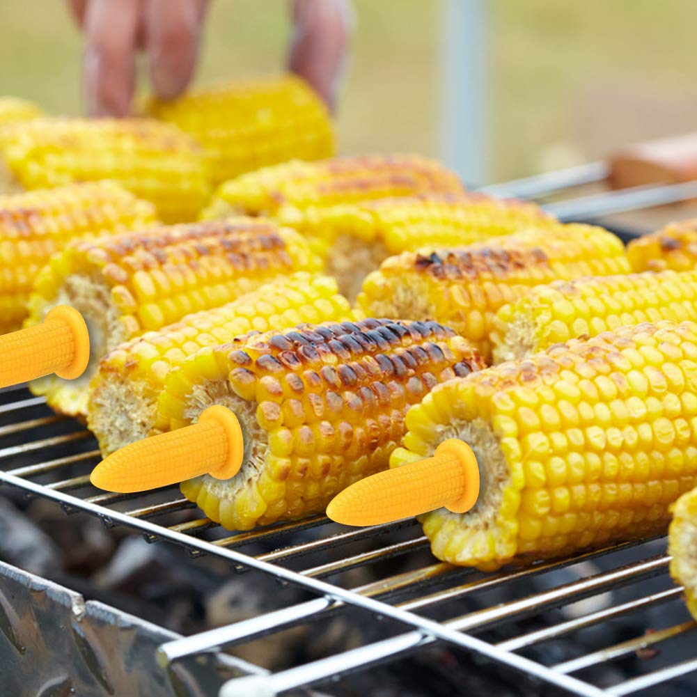 BigOtters 24PCS Corn Holders, Large Size Stainless Steel Corn Holder with Storage Box Twin Prong Sweetcorn Holder Corn on The Cob Skewers Fruit Fork for Kitchen Tool Outdoor Home BBQ Cooking