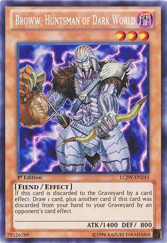 Yu-Gi-Oh! - Broww, Huntsman of Dark World (LCJW-EN243) - Legendary Collection 4: Joey's World - 1st Edition - Secret Rare