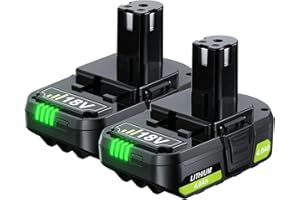 TURPOW New Model 4.0Ah Replacement for Ryobi 18V Battery PBP003 Battery Lithium ONE+ Plus PBP002 PBP003 PBP004 PBP005 PBP006 P102 P103 P104 P105 P107 P108 P109 P189 P190, P197, P122, P191 2 Pack