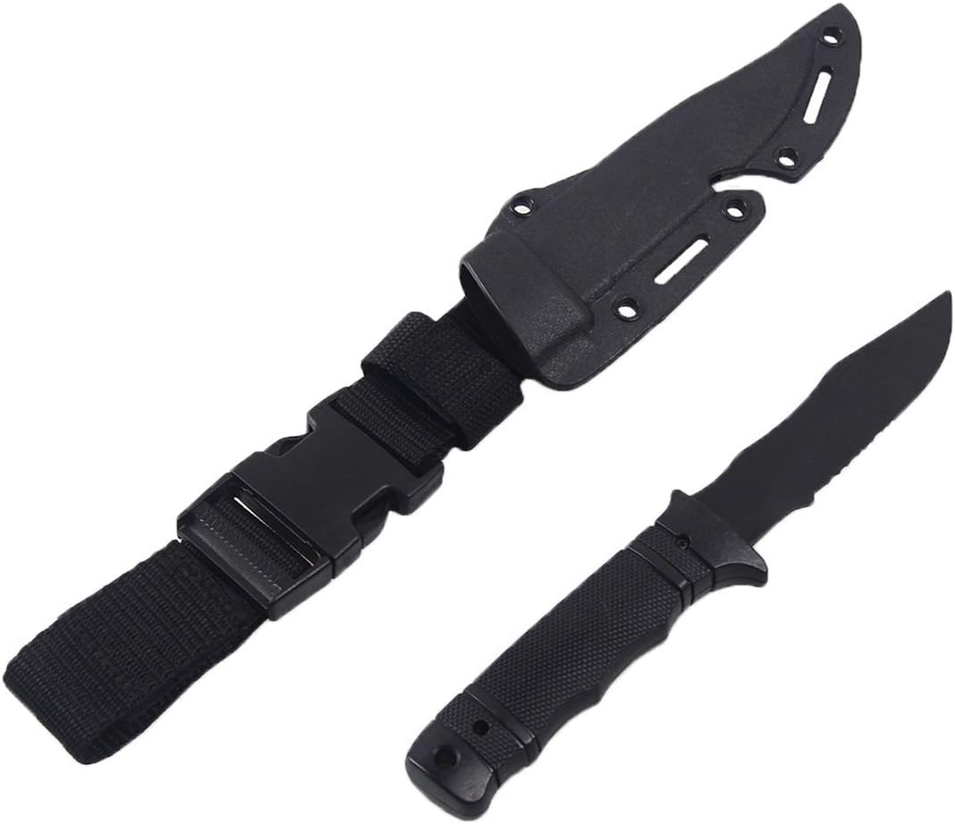 Toonol Tactical Rubber Knife Military Training Dagger Cosplay Funning War Game Knife Props Blade Rubber Fake Knives with Scabbard/Sheath