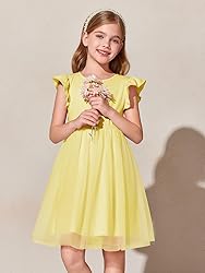Haloumoning Girls Tutu Dress Ruffle Short Sleeve