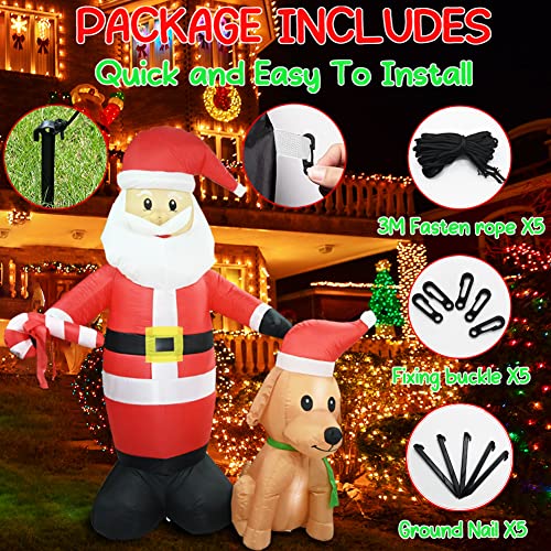 6.2Ft Christmas Inflatables Santa Outdoor Decorations, Santa Claus with
