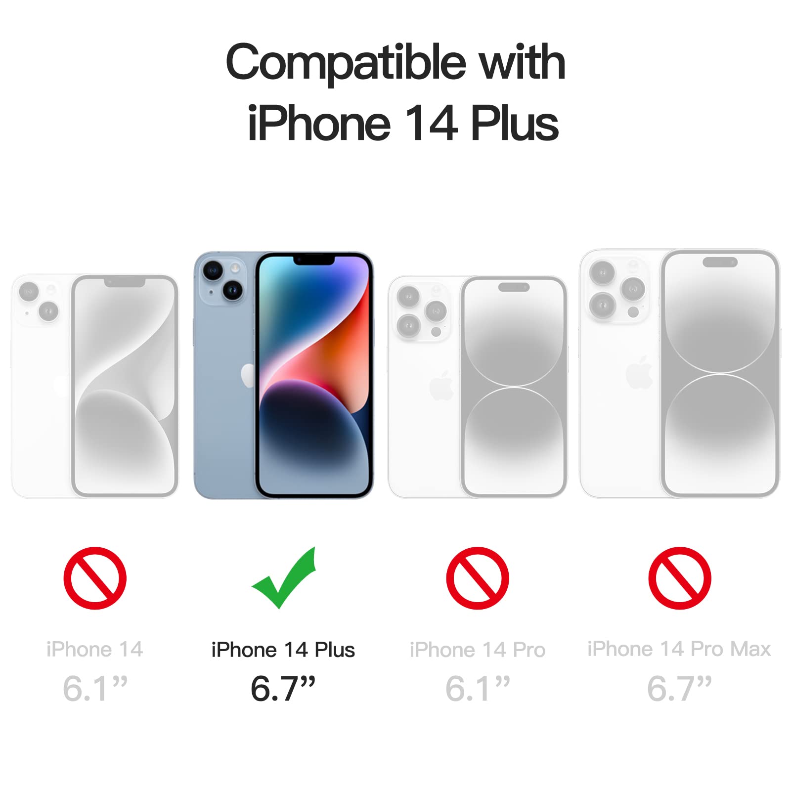 JETech Screen Protector for iPhone 14 Plus 6.7-Inch, Tempered Glass Film, 3-Pack