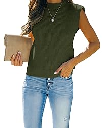 Amarmia Women's Mock Neck Knit Sweater Vest
