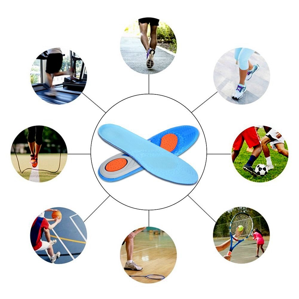 GEL Sports Insoles, Samxu Unisex-adult inserts with Best buffer and Shock Absorption, Relieve Foot Pain and Fasciitis for Man