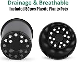 KAHEIGN 50Pcs 15 cm Plastic Plant Pots Seed Starting Nursery Nursery Pots Black view 4