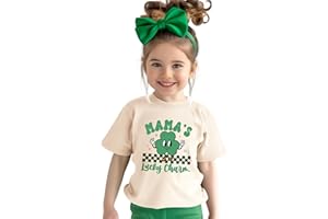 SANIXJOO Toddler Baby Mama's Lucky Charm T-Shirt St Patrick's Day Clover Graphic Shirts Casual Short Sleeve Clothes