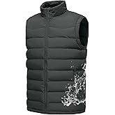 Rdruko Men's Winter Puffer Vest Insulated Quilted Water-Resistant Windproof Zipper Lightweight Sleeveless Work Fishing Hiking