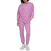 DKNY womens Varsity Embroidered Logo Crewneck Sweatshirt