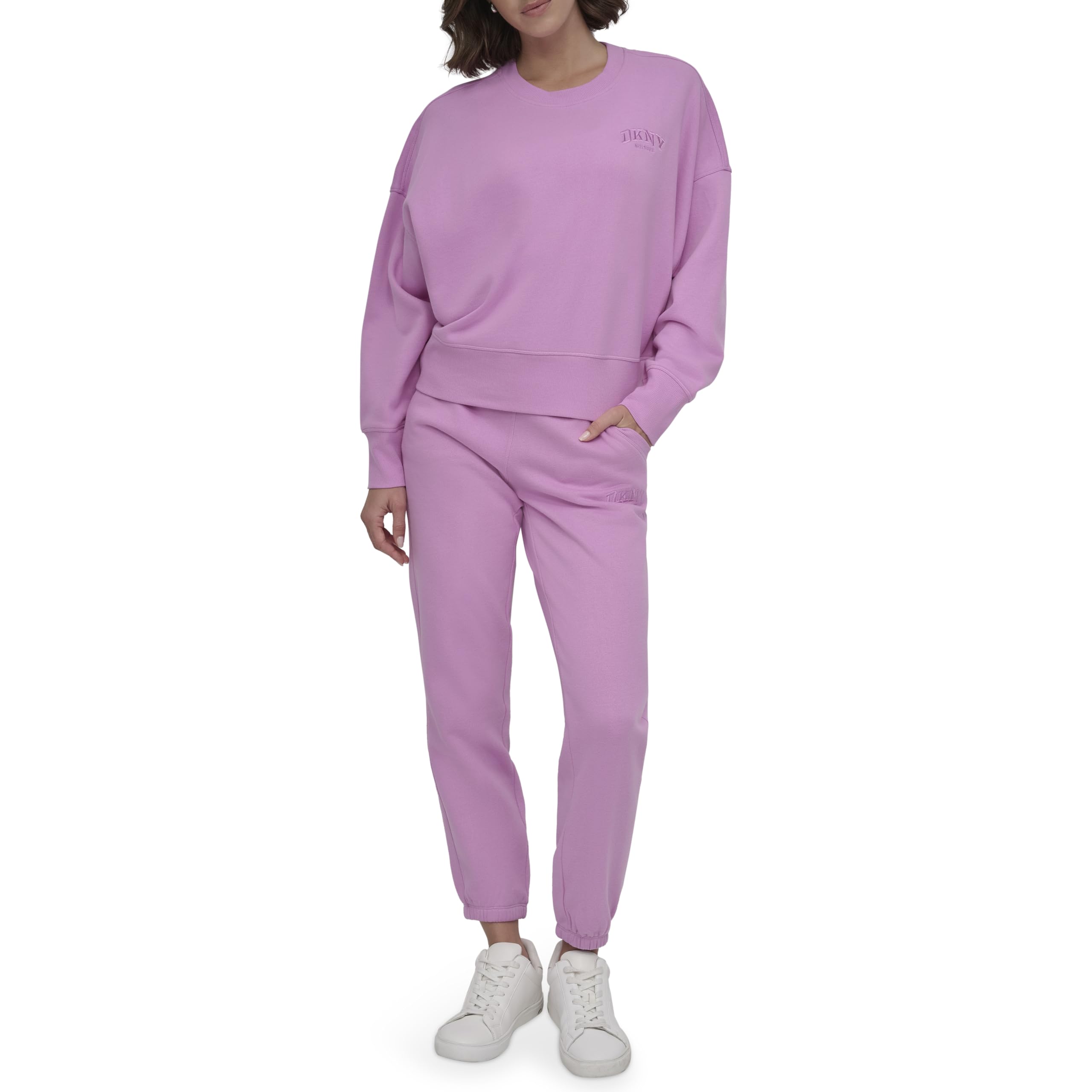 DKNY Women’s Performance Sweatshirt, Fuchsia Sky, X-Large