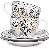 Sara Miller Artisanne Noir Set of 2 Espresso Cup &amp; Saucers