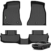 ANBINGO®-for Dodge Challenger RWD Floor Mats 2015-2023, Car Mats for Challenger RWD All Weather Mats Protection TPE Automotive Challenger RWD Floor Mat Fits Full Set Accessories, Black